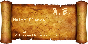 Maitz Blanka névjegykártya